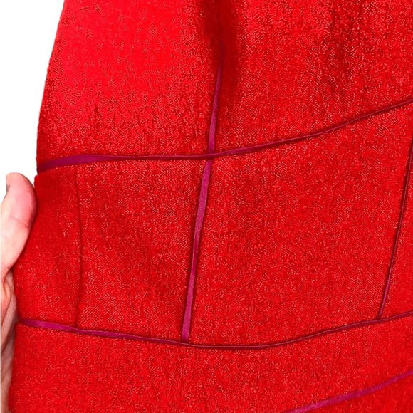 Banana Republic Wool Blend Piped Corset Dress in Vermillion Size 8 - Picture 4 of 9